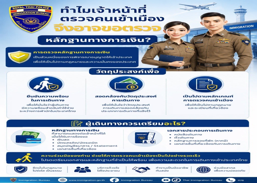 ทำไมเจ้าหน้าที่ตรวจเข้าเมือง จึงอาจขอตรวจหลักฐานทางการเงิน?