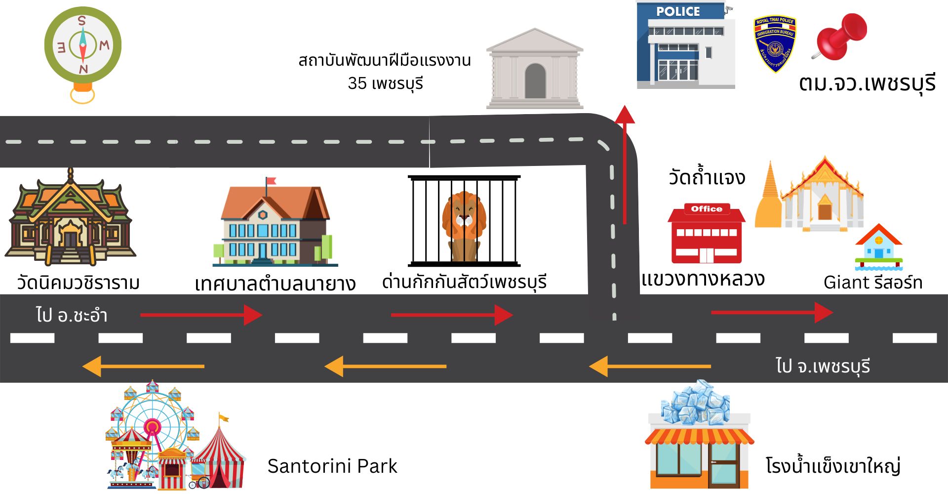 แผนที่ ตม.เพชรบุรี ภาษาไทย